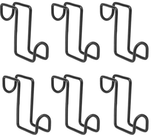 HDYEGY 6pcs 4 Inch Tack Hook, Heavy Duty Metal Over Rail Tack Hook for Hanging Horse Bridles,Buckets(Black)