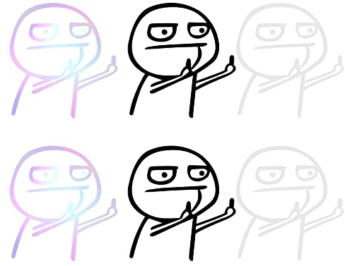 Pilikoll 6 Stück Mittelfinger Aufkleber Auto Dekorativer Aufkleber Lustige Mittlerer Fingeraufkleber Cartoon- Autoaufkleber für Auto Wandfenster, Motorrad, Laptop