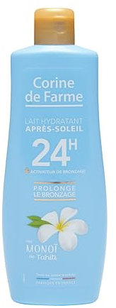 Corine de Farme - Lait Hydratant et Prolongateur Après-Soleil - Activateur de Bronzage - au Monoï de Tahiti - Lotion pour Corps et Visage - Hydrate 24h - 250 ml - Fabrication Française