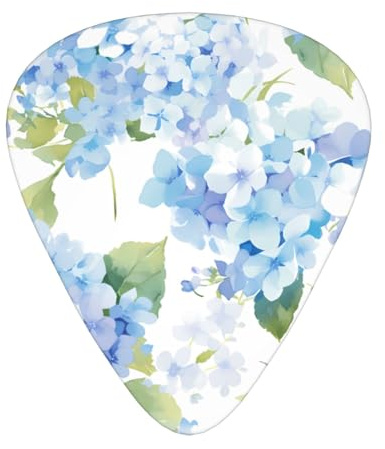 Guitar plectrums 12 pieces set Comfortable in the hand with smooth edges Three thicknesses to match hydrangea watercolor Printing