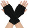 Dresmannst Armstulpen Damen, Warm Stulpen Für Winter Herbst, Fingerlose Armstulpen Feinstrick Lang Handwärmer Stulpen, Weiche Und Stretch-Handschuhe (Schwarz)