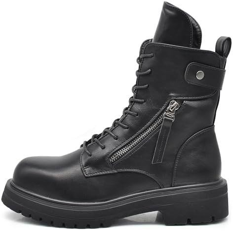 IF FASHION Stivali Stivaletti Anfibi Scarpe da Donna Con Platform Zip Cerniera MP731 nero N.40