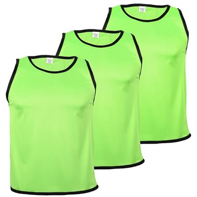 Cawila 3er Set Trainingsleibchen für Erwachsene, Markierungshemd für Sport und Freizeit wie Fußball und Handball sowie Schulsport zur Team-Markierung, Sport Bibs