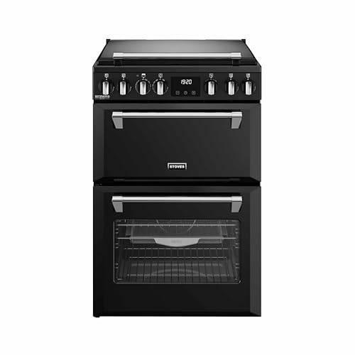 Stoves 60cm wide Double Oven Dual Fuel Richmond Deluxe Mini Range Cooker - Black - A Rated
