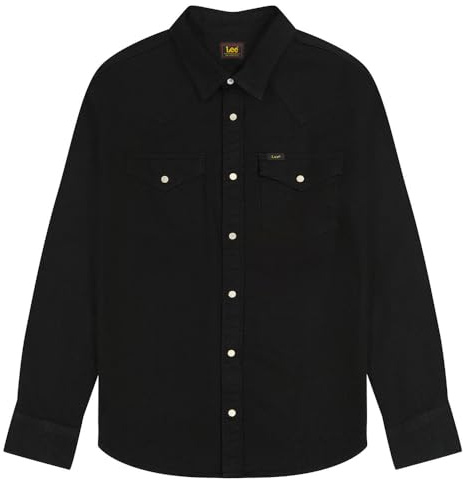 Regular western skjorta, svart, 3XL