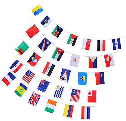HOLIDYOYO Wimpelkette mit 100 Länderflaggen Weltflaggen Wahrzeichenflagge String-flaggenbanner für Bars Einkaufszentren Ktv Geburtstagsparty-zubehör