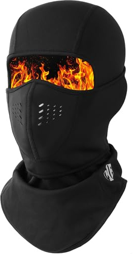 WTACTFUL Cagoule Moto Homme Polaire Balaclava Hiver Cache Cou Femme Coupe-Vent Respirant Thermique pour Vélo Ski Running Snowboard Chaud sous Casque Noir