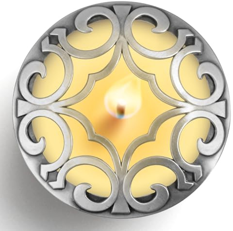 Hion Illuma Lid Kerzendeckel Aufsatz für Duftkerzen, Elegant geschnitztem Kerzenzubehör Metall Scented Candle Topper, Weihnachtsdeko Geschenk hilft der Kerze gleichmäßig zu brennen (Weltraum Silber)