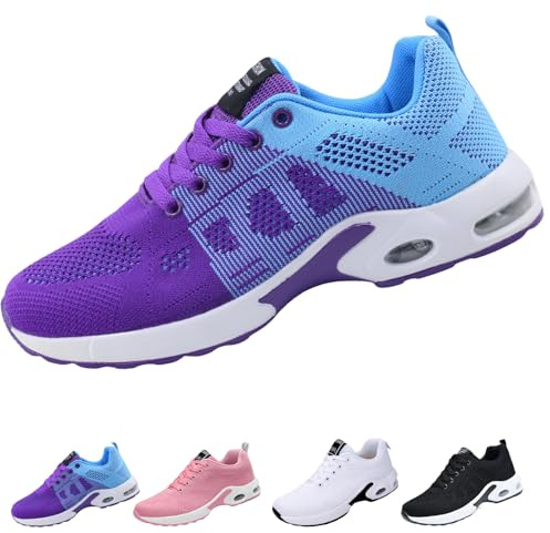 AioTio promenadskor, dam, halkfria, sportiga sneakers, dämpningsplattform, moderiktigt, nät, lätt, fotvalvsstöd, fritidsskor
