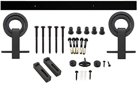 INTERSTEEL - Beschlagset für Schiebetür Modern Top Mattschwarz - Laufschiene Schiebetürbeschlag, Schiebetürsystem für Schiebetüren, Innentüren und Wandschränke - 200 cm