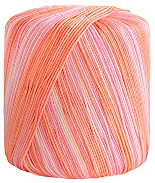 jiuzcare virkade garn 133 m 100% bomull färgglatt virkgarn bomull strumpull regnbåge garn bomullstråd broderi gradient bomullstråd handstickat garn flerfärgad bomullstråd [47# cherry
