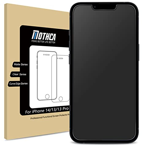 Mothca Protector Pantalla Mate para iPhone 16e/ 14/13 Pro/ 13, Cristal Templado Antihuellas e Antireflejo 2,5D, 9H Dureza Vidrio Glass Protector -6,1