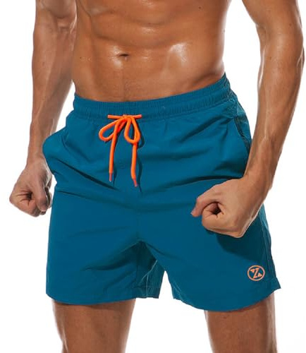 ZOXOZ Bañador Hombre Bañadores Surferos Pantalones Bañador Corto Hombre Natacion Traje de Baño Secado Rápido Impermeable Swimming Shorts con Bolsil Azul Pavo Real 3XL