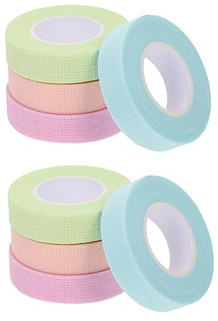 FOMIYES Cinta para Pestañas de Tela No Tejida Transpirable y Elástica, 8 Rollos para Extensión y Cuidado de Pestañas en Tratamientos Faciales Color Aleatorio