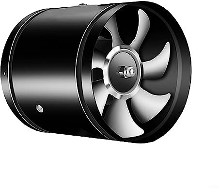 Aspiratore da 150 mm, Ventilatore per Condotto Estrattore di Fumi 600 m³/h Ventilatore per Tubi in Linea, Ventilatore Pressurizzato per Condotto di Scarico Circolare da Bagno da 6 Pollici - Nero