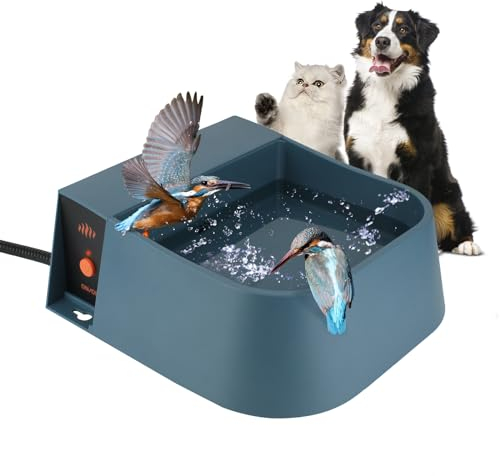 Enjoying Abreuvoir chauffant automatique pour poules, bol d'eau chauffant extérieur pour chat, distributeur d'eau à remplissage automatique pour chiens, lapins, abreuvoir chauffant pour animaux de