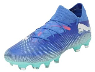 PUMA Women Future 7 Match FG/AG WN's Soccer Shoe, BLUEMAZING-PUMA White-Electric Peppermint, 41 EU