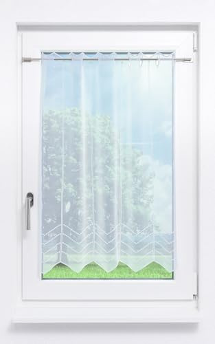 Plauener Spitze Scheibengardine Melissa #1W (Bx H) 259,2cm * 90cm reinweiß/Weiß