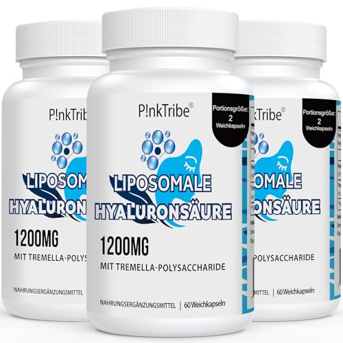 Acide Hyaluronique Liposomal en Gélules 1200mg par Portion, Capsules Biodisponibles à Haute Résistance pour la Peau et les Articulations (Lot de 3)