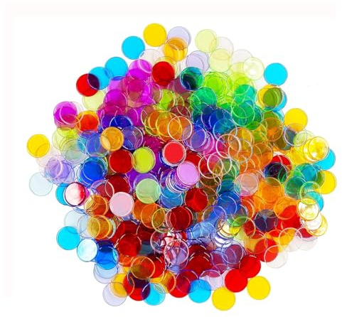 Eowppue Bingo Mega Pack de 500 Fichas Colores Variados, Ideal para Enseñanza de Matemáticas y Juegos