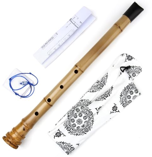 Instrumento musical tradicional, llave D, 5 agujeros, estilo japonés, Shakuhachi D/E, flauta de bambú con raíz, instrumento de viento de madera (llave D 1.8)
