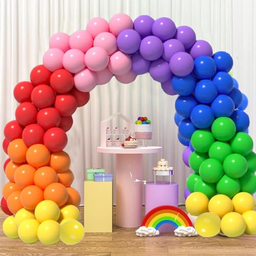 Luftballons Bunt in 7 Farben,105 Stück ballons Girlande Colourful Satz von Ballons Colourful 12 Zoll, Helium Bunte Luftballons für Hochzeit, Geburtstag, Babyparty, Graduierung, Deko