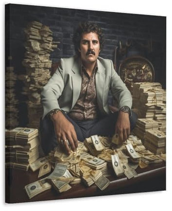 LNLEXTAR Narcos Pablo Escobar Póster de Arte Pintura Decorativa Lienzo Arte Mural Salón Póster Dormitorio Pintura, Arte de Pared Impresión de Imagen Moderna Decoración de Habitación Familiar 20 x 20