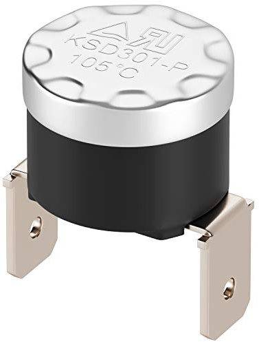 VIOKS Klixon termoströmbrytare öppnare 105° 250 V 10 A ersättning för KSD301-P NC fast utlösare vertikala fastoner – bimetalltemperaturbrytare termostat med fast växel för hushållsapparater
