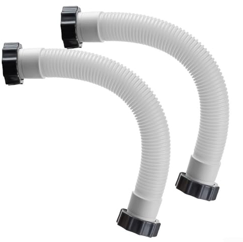 40 cm lång poolslang för Intex sandfilterpump, 3,8 cm diameter simbassäng sandfilter pump slang ersättningsdel 11388 11535 (2-pack)