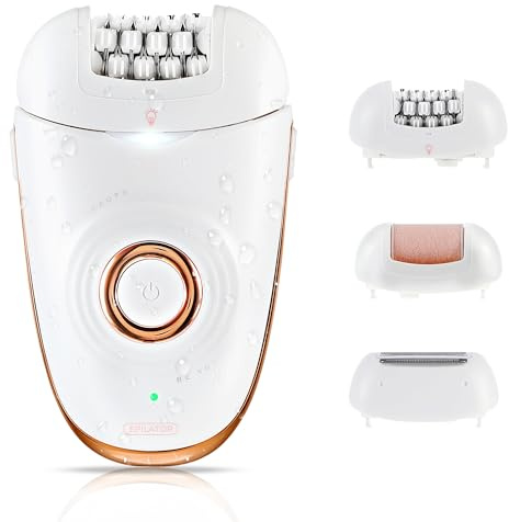 Épilateur pour femme, appareil d'épilation 3 en 1, rasoir électrique, épilateur de callosités et épilateur avec 32 pinces et 2 vitesses pour les jambes, les bras, les aisselles, le bikini visage
