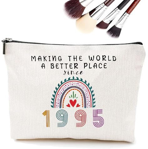 Gekamoyue Regalo Donna Compleanno 31 Anni, Borsa Trucco da Viaggio, Borsa Per Il Trucco In Lino, trousse compleanno, per Migliore Amica, Collega, Fidanzata