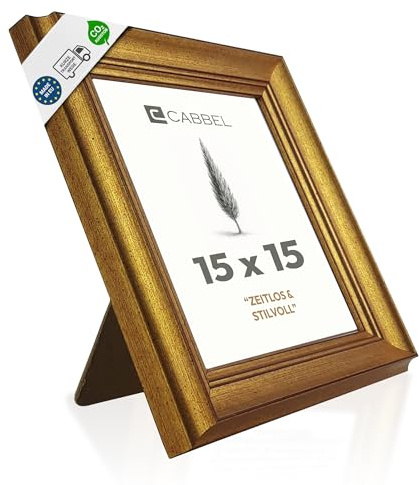 CABBEL Marco de fotos barroco dorado 15 x 15 cm AVI – Marco de fotos antiguo vintage cuadrado, decorativo con decoración ornamental, elegante marco para fotos y carteles, decoración clásica de pared