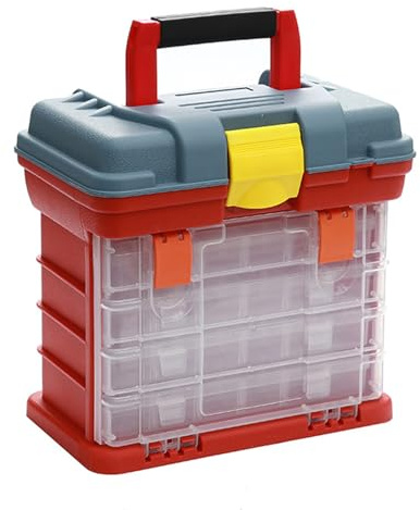 Organizzatori artigianali e conservazione, parti di attrezzi a 4 strati, per utensili elettrici domestici, scatola multifunzione per attrezzi da pesca