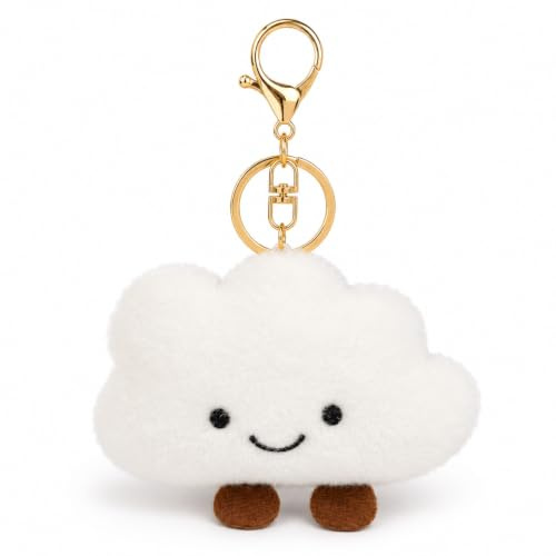 Muexoee Cute Keychain, Cloud Pendant Keychains, Stylish Cute Keychain with Phone Anti-lost Lanyard, Personalized Keyrings Decoration for Women's Bags Backpack Wallet