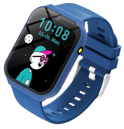 pmstuy Smartwatch Bambini 1.83 Touch, Orologio con 18 Giochi Educativi + Fotocamera + Monitor Sonno + Contapassi + Sveglia, Regalo Bambina Bambino 4-12 Anni