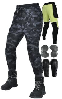 Biker-byxor for män Armored Biker-jeans med aramidfoder, , | CE knä- och höftrustning, tårbeständig vintagestil motorcykeldenim