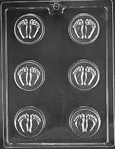 Grandmama's Goodies B057 Baby Feet Cookie Chocolate Candy Soap Mold with Exclusive Molding Instructions