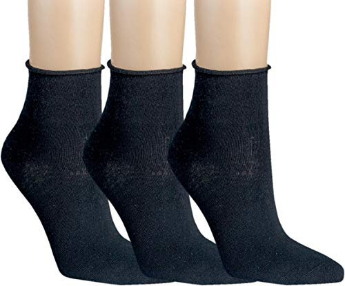 RS. Harmony | Kurze Socken mit Rollrand für Damen | 3 Paar | schwarz | 39-42