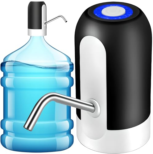 Retoo Dispensador de Agua con Bomba y Tubo Eléctrico de Acero Inoxidable, 51 cm, Fácil de Usar, Compatible con Botellas de 5L-20L