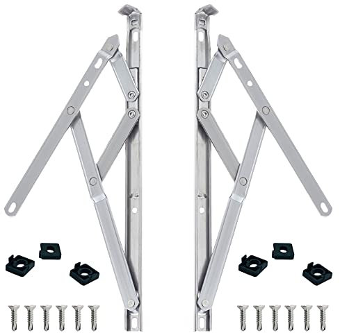 uPVC Universal Window Hinge Kit Double Glazing Friction Stay PVC 13mm 17mm Stack 16 inch Non Handed Stainless Steel