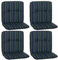 NYVI Niedriglehner Auflagen Hawaii 4er Set - 96x47 cm Blau Dunkelgrün Gestreift - Gartenmöbel Auflage mit 5 cm Polster und Gummi-Halteband