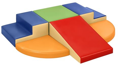 TODIBY 6-Piece Soft PU Leather Toddlers Climbing Toys, Baby Foam Climbing Blocks for Toddlers, Foam Play Gym Climber Structures for Toddler 3, Indoor Climb and Crawl Activity Play Set