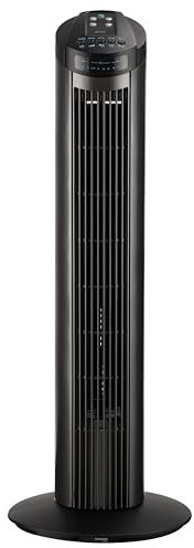 BE COOL Turmventilator 74,5cm mit Fernbedienung BC29TFRC – 74,5 cm, 50 Watt, 3 Windmodi, 7,5 Std. Timer, Fernbedienung, schwarz