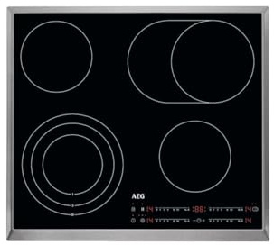 AEG HRB64478XB Autarkes Glaskeramik Kochfeld, 57,6 cm breit, Pause-Funktion, Kindersicherung, Abschaltautomatik, Edelstahlrahmen