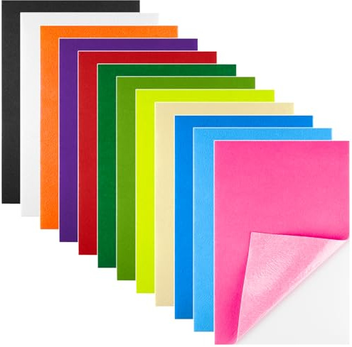 Morcheiong 12 Pcs Self Adhesive Felt Sheet Soft Felt Sheets with Adhesive Backing for Art Project and Sewing DIY Craft(11.8x7.9/30x20cm)- 12 Colors