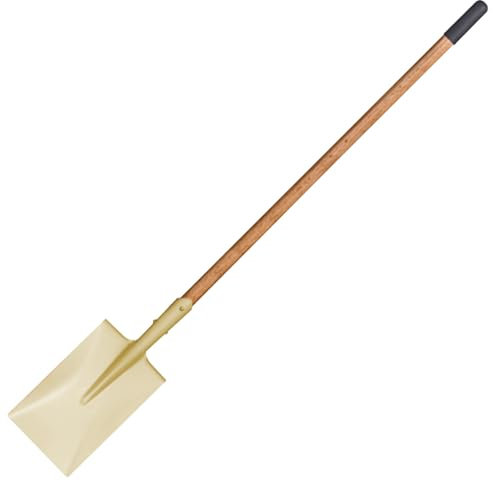 WEDO Pala cuadrada rectangular sin chispas con hoja recta, pala de transferencia, mango de madera de 48 pulgadas de largo con funda antideslizante, pala de excavación de seguridad, bronce de aluminio,