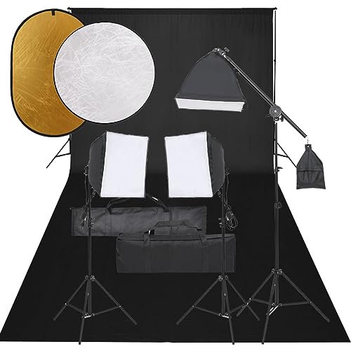 ShGaxin Kit de Estudio fotográfico con Set de Luces, Fondo y Reflector, Soporte Fondo Fotografía, Green Screen, Kit Iluminacion Fotografia, Fotografia Accesorios, Fondo para Fotografia,