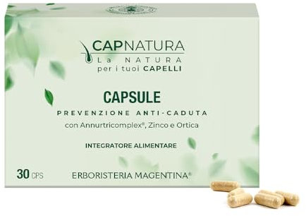 Erboristeria Magentina CAPNATURA 30 Capsule - Integratore Alimentare Prevenzione Anti-Caduta con Annurtricomplex, Zinco e Ortica