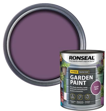 AOC24 Garden Fence Paint 750ml – Multi-Surface Exterior Paint for Wood, Brick, Metal, Stone & Terracotta – Waterproof, Resists Fading, Matt Finish for Sheds, Fences, Garden Furniture Purple Berry