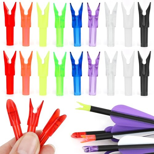 limaity 50 Pcs Rapid Fire Arrow Nock-Tail Fast Nocking ID 6.20mm/.244inch Insert Tails for Archery Hunting Target Shooting (Type-1, Black)